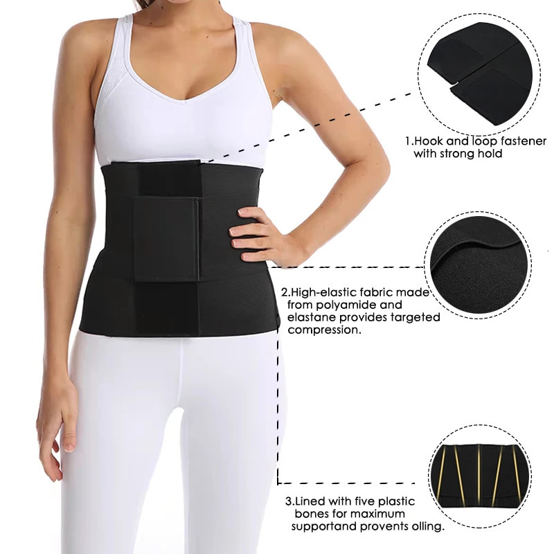 High Elasticity Women Fitness Lose Weight Compression Double Waist Trainer Fat Tummy Control Waist Trimmer Back Support Belt Gym 250617