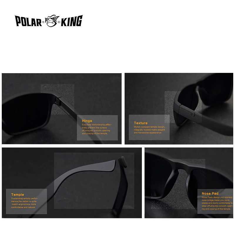 POLARKING Brand Polarized Sunglasses For Men Plastic Oculos de sol Mens Fashion Square Driving Eyewear Travel Sun Glass W250621