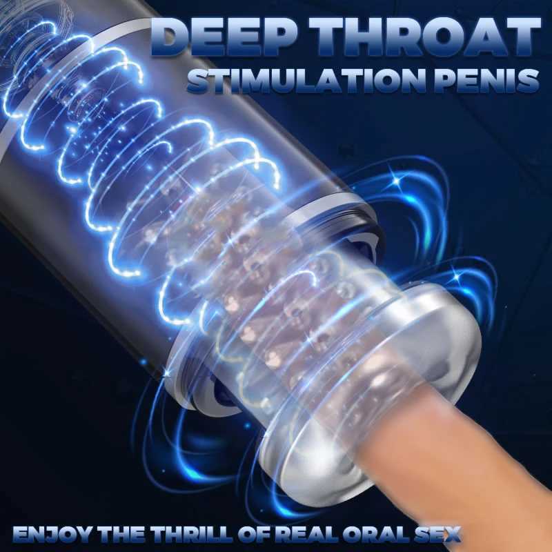 HESEKS Automatic Male Masturbator 7 Telescopic Rotation Silicone Vagina with Suction Base Male Masturbation Sex Toys for Men W250621