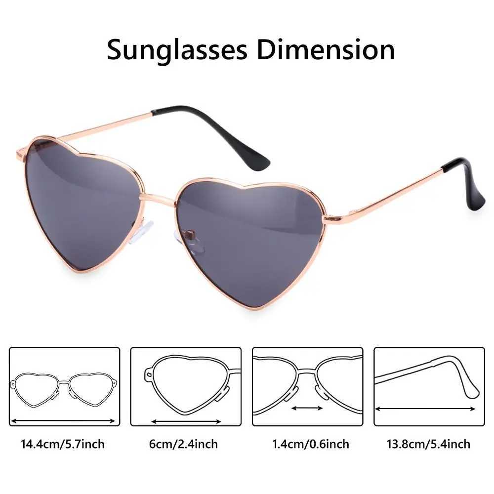 1PC Women Heart Shape Sunglasses luxury Brand Designer Men Metal Frame Sun Glasses Vintage Gradient Ocean Lenses UV400 Shades W250621