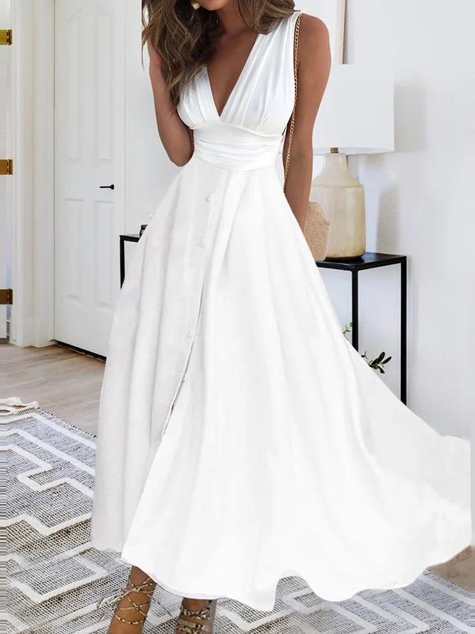 G621New European and American V-neck wrap dress long dress