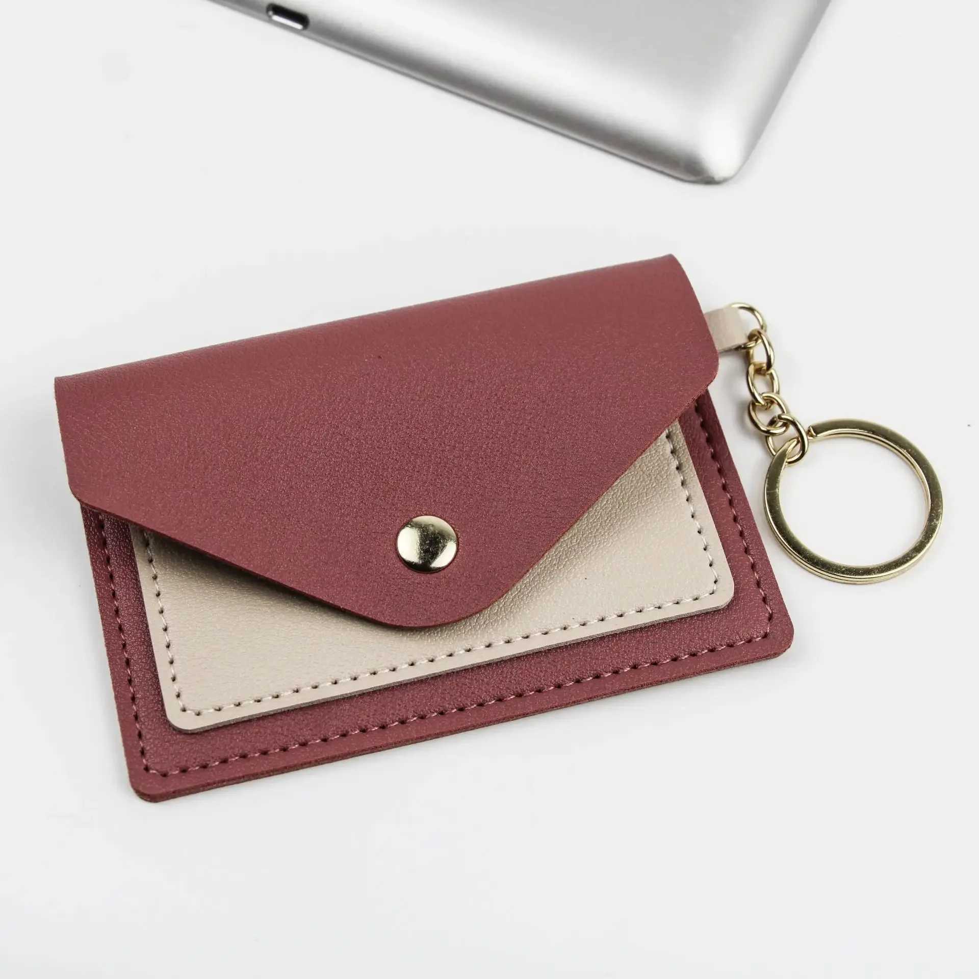 Fashion Slim Leather Wallet Business Holder Short Purse Leather ID Card Holder Candy Color Bank Multi Slot Card Case Z250621
