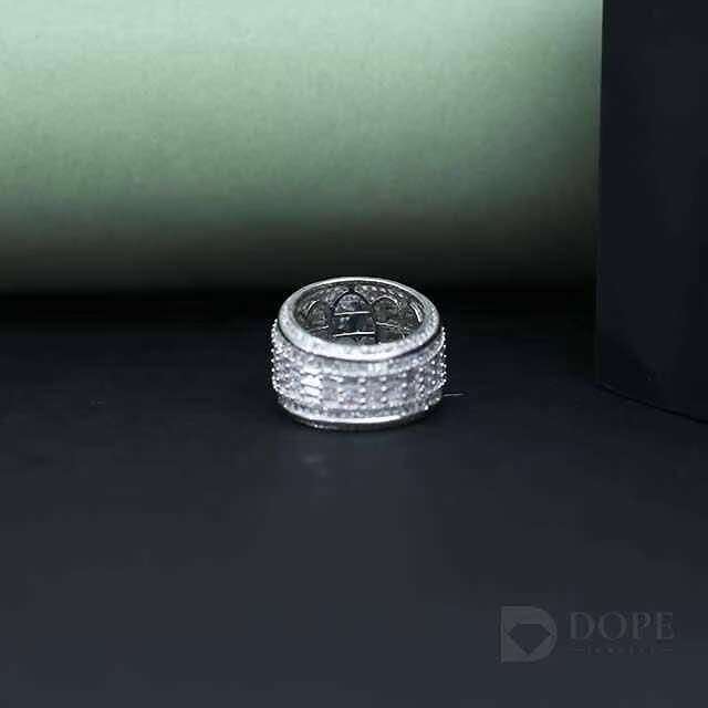 Men And Women Moissanite Diamond Solitaire Ring 2.0CT 925 Sterling Silver Hip Hop Style Unisex