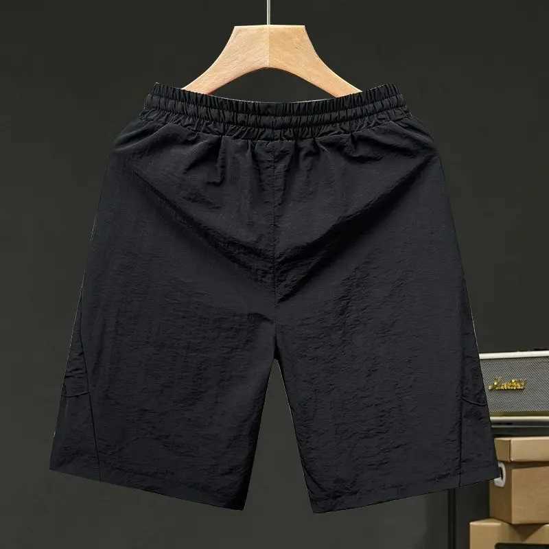 Male Short Pants Quickly Do with Draw String Elastic Waist Mens Cargo Shorts Purple Solid Streetwear Comfortable Nylon Casual W250705