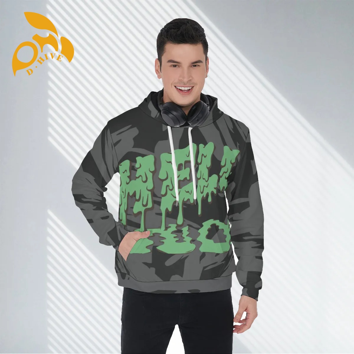 Free Shipping of customized All-Over Print Men's Thicken Pullover Hoodie with exquisite patterns comfortable breathable Warm comfortable Soft hig