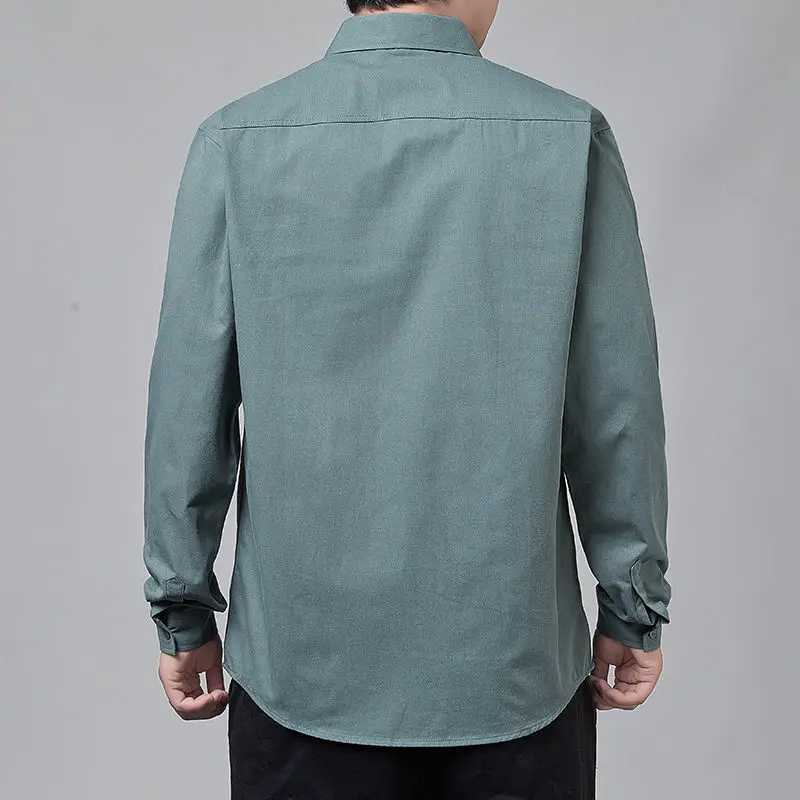 Pure Cotton Safari Style Shirts Coats Men Long Sleeve Casual Harajuku Loose Lapel Spring Autumn Business Pocket All-match Jacket XJ250621