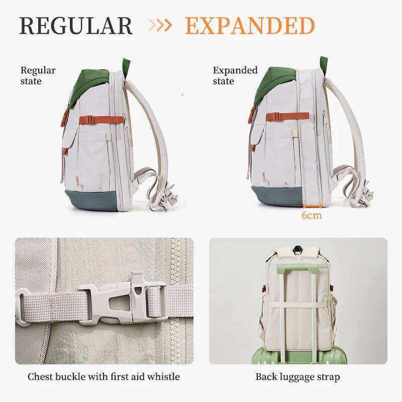 I Laptop 2025 New Women Backpack Waterproof Expandable Men's Backpacks Large Capacity Outdoor Travel Commuter