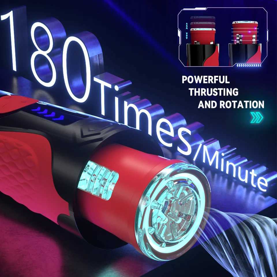 Sex Toys for Men Automatic Male Masturbator Cup 7 Thrusting Rotating Modes Penis Stimulation with Suction Base Electric Pussy W250621