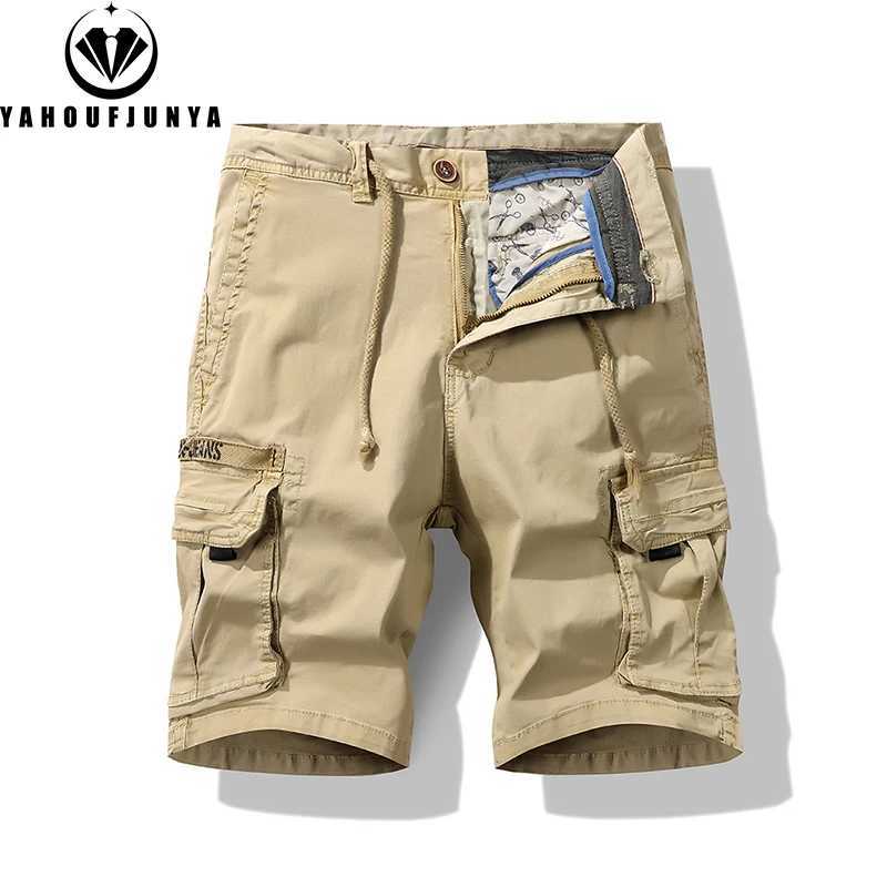 2024 New Men Summer Cargo Straight Solid Color Cotton Shorts Men Outdoor Leisure Joggers Fashion High-Quality Design Short Male W250621