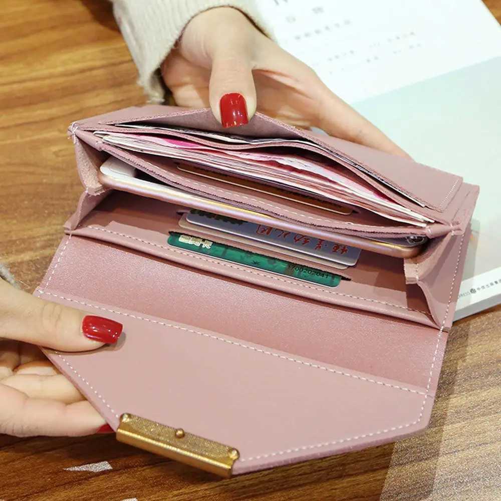 5 Colors Long Wallets For Women Fashion PU Leather Hasp Wallet Lady Money Bag Purse Clutch Phone Pocket Z250621