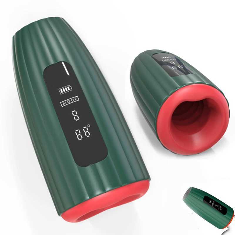 Male Masturbator Electric Men Sex Toys with 9 Vibrations Heating LCD Display Penis Pump Pocket Pussy Vibrator for Adult Men W250621