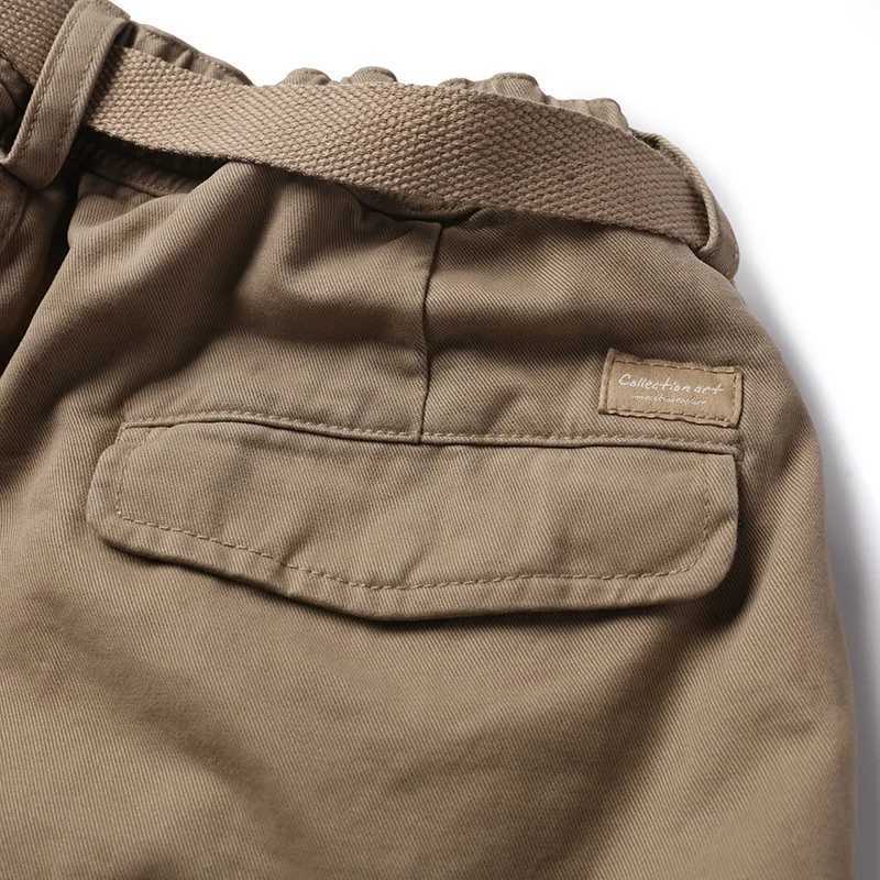 Amekaji 00% Cotton Heavyweight Workwear Shorts for Men 2025 Summer American Vintage Casual Cargo Knee-length Shorts with Belts W250621
