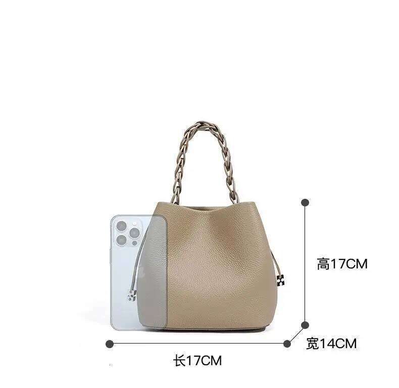 handbag Cowhide Bucket 2025 Spring Crossbody Commuting Luxury Bag Shoulder Elegant Women's bags Designer Bag