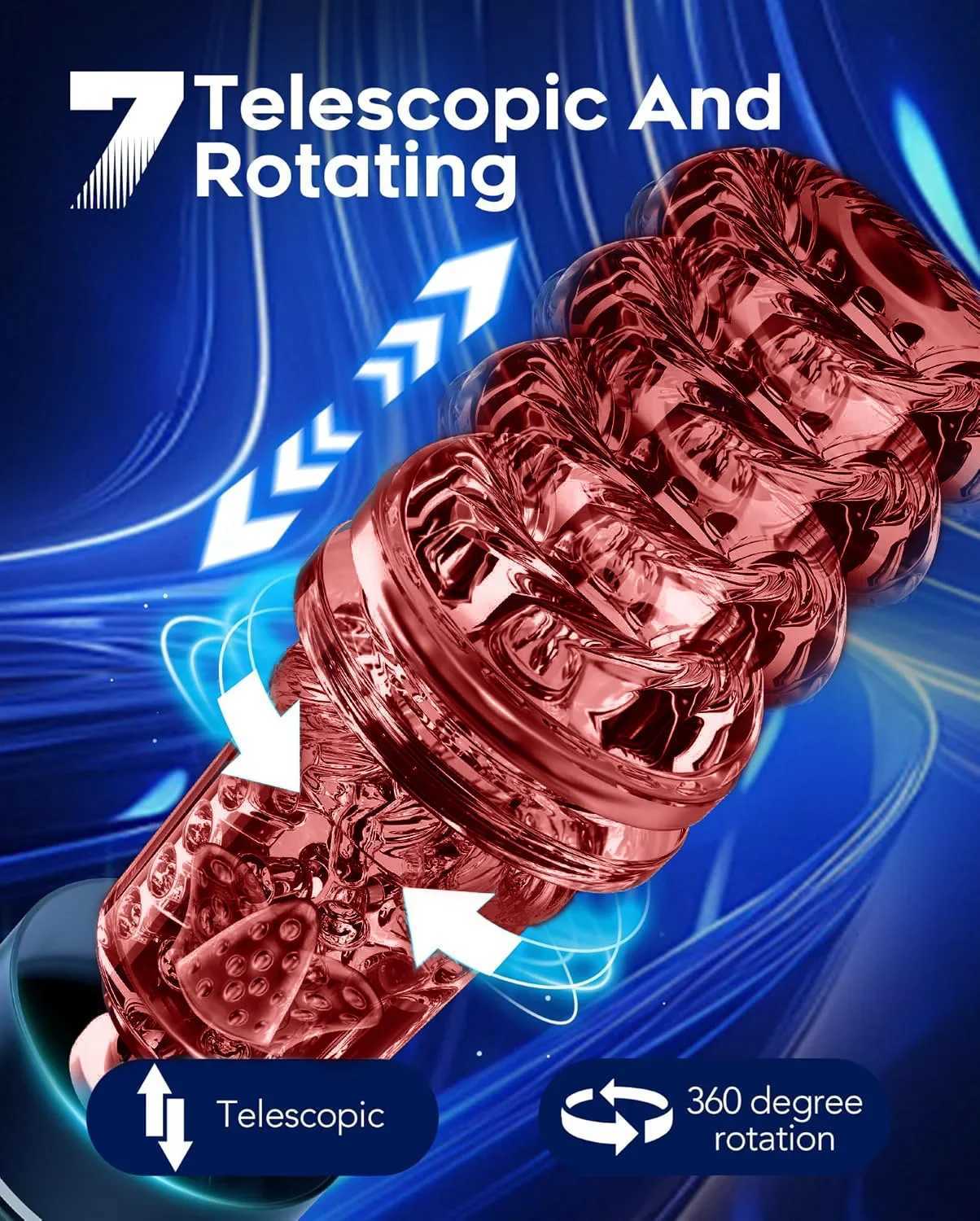 KUSHOR 4in Automatic Male Mastubator LCD Masturbation Cup with 7 Sucking Thrusting Rotating Modes Pocket Pussy Man Sex Toys W250621