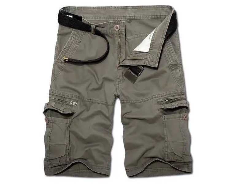Mens New Cargo Shorts Summer Men Green Cotton Shorts Men Loose Multi-pocket Shorts Homme Casual Bermuda Trousers Big Size W250621