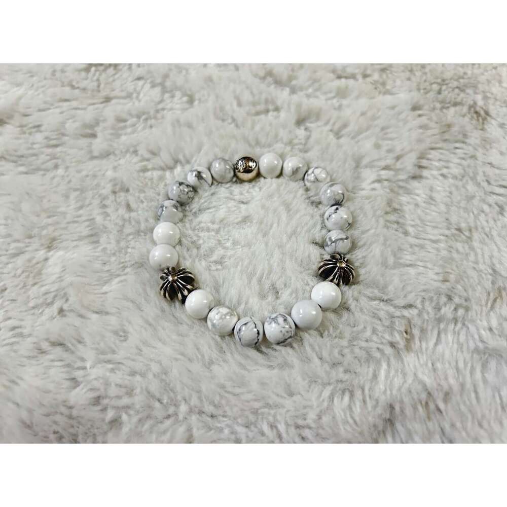 White Copper Heart of Darkness 3 Accessories 8M Beads Niche Light Chinese Style Bracelet