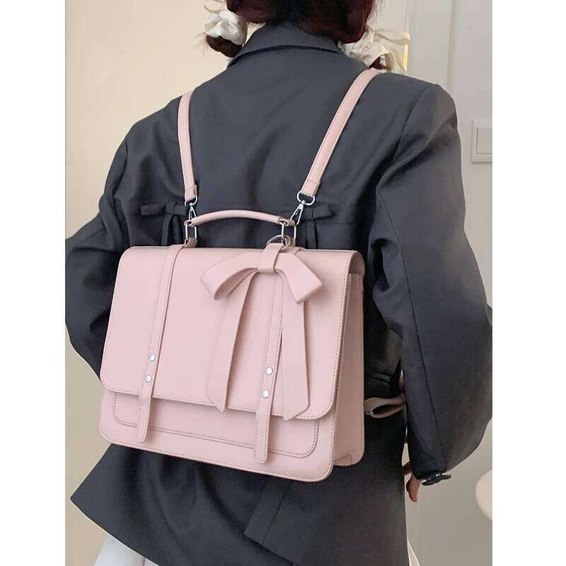 Lovely Japan Style Girls Lolita JK Backpacks Satchels,Sweet Luxury Bag Students School Big Bowknot Briefcases HandBags