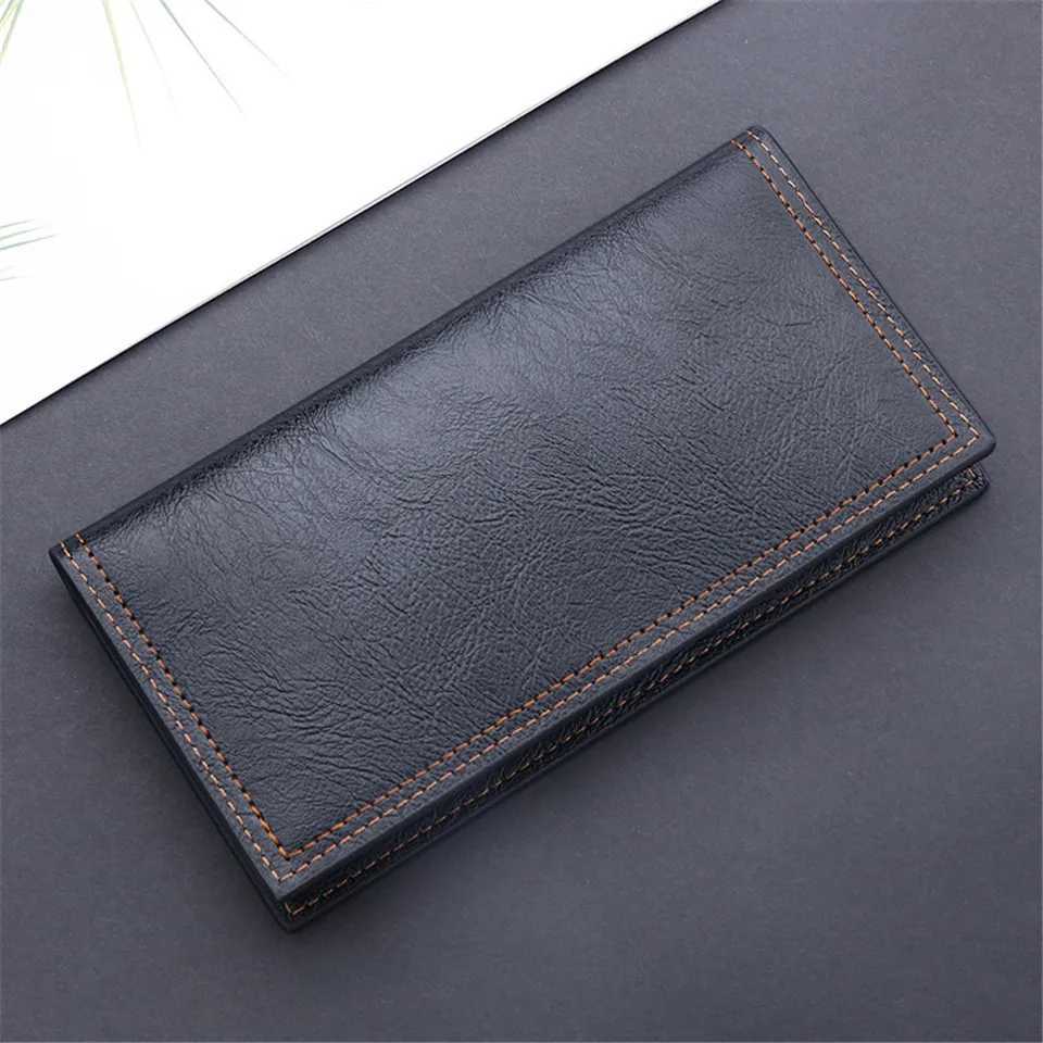 FAshion Men Wallets Long Pu Leather Vintage Thin Zipper Purse Man Holder High Quality Male Wallet Money Purses Z250621