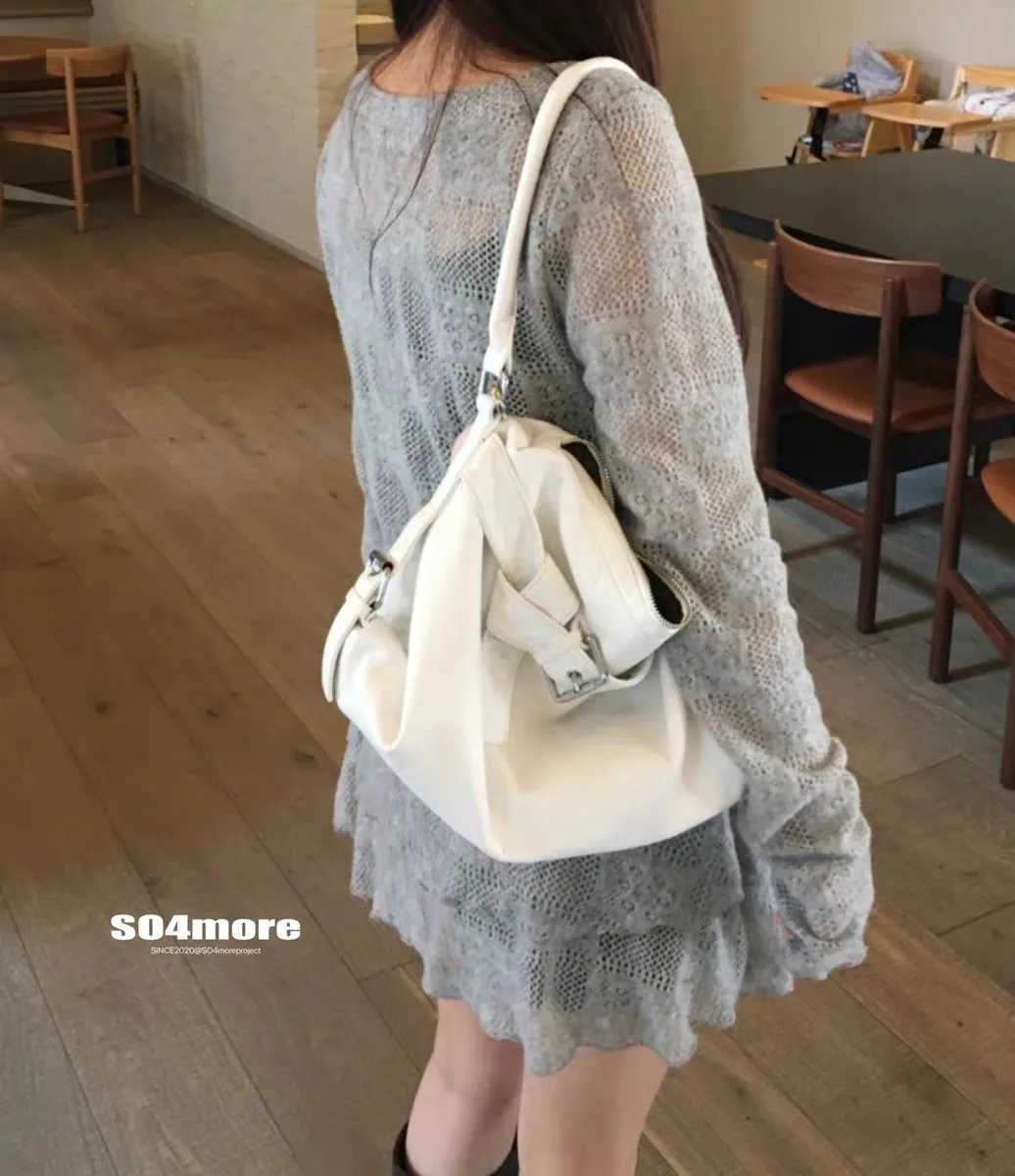 JIAERDI Vintage White Shoulder Bags Wallet Women Moto Biker Pu Leather Soft Casual Crossbody Bags Female Retro Y2k Handbag New XJ250620