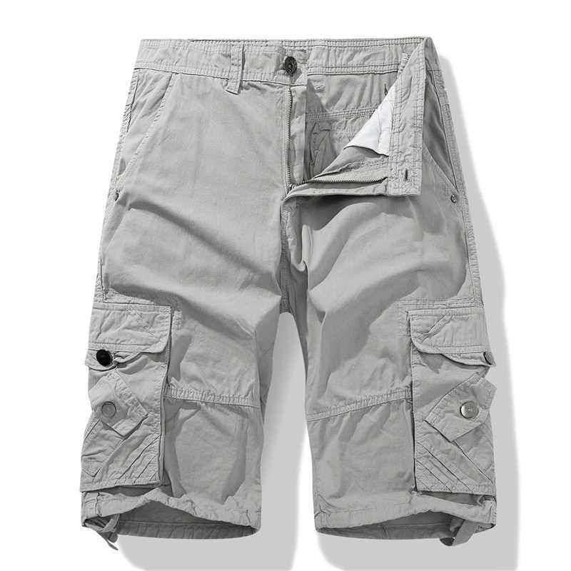 Cargo Shorts New Men Casual Loose Straight Multi-pocket Shorts Fashion Brand Mens Military Tactical Shorts Male Cotton Shorts W250621