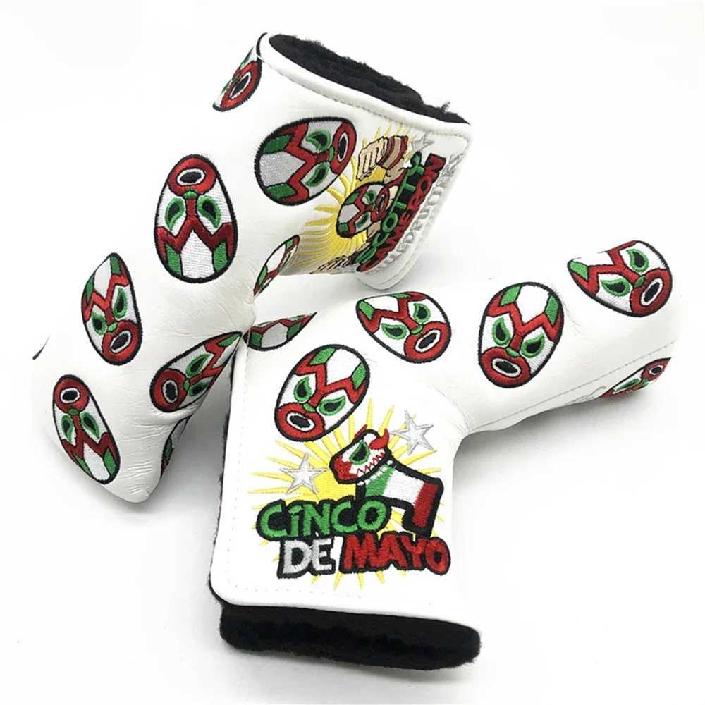 Golf Blade Putter Cover Elegant Embroidery Premium Leather Golf Blade Putter Headcover Putter Head Covers Y250620