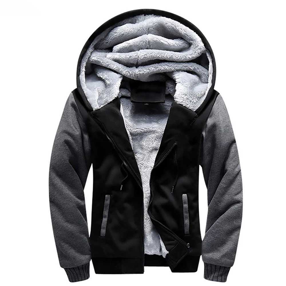 Mens Fleece Jacket Camouflage Thickened Jackets Hooded Coat Winter Long Sleeve Down Coats Casual Streetwear Mens Hoodies XJ250621