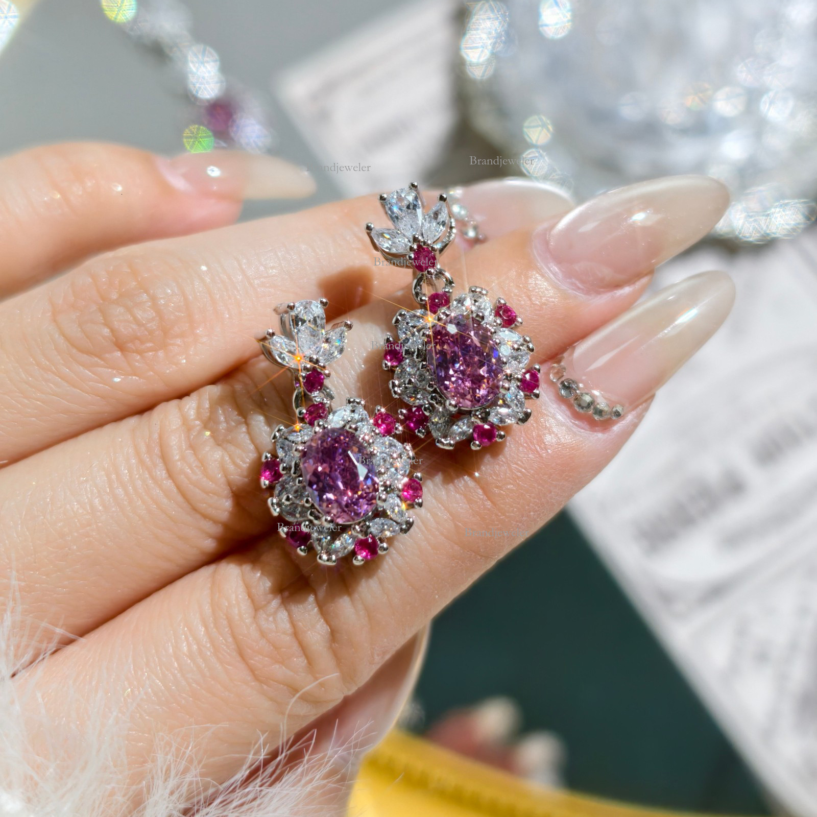 Back Cover Starry Free Delivery Model Sky Designer Necklace Cut Dried Rose Three-piece Full Diamond Open Ring For Women Elegant Luxurious Pendant Earr