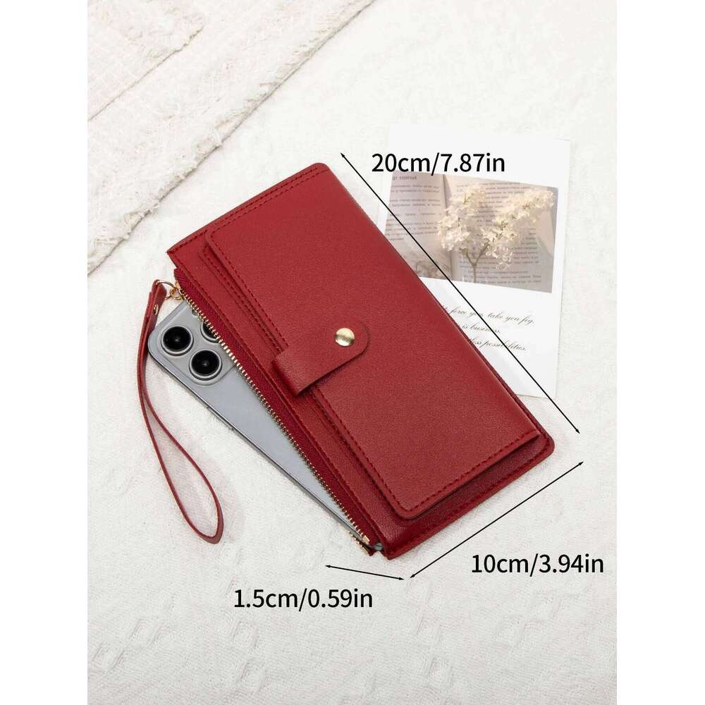 Ultra thin mini PU leather coin purse simple long bag multifunctional handheld credit card holder women's wallet