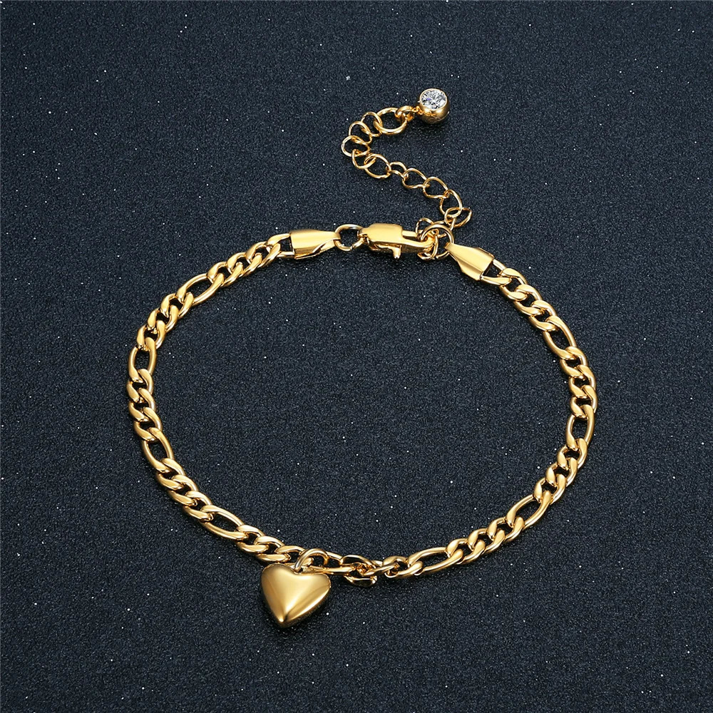 Anklets For Woman Gold Color Stainless Steel Figaro Link Ankle Bracelets Summer 2025 Womens Fashion Leg Chain Beach Foot Jewelry 250617