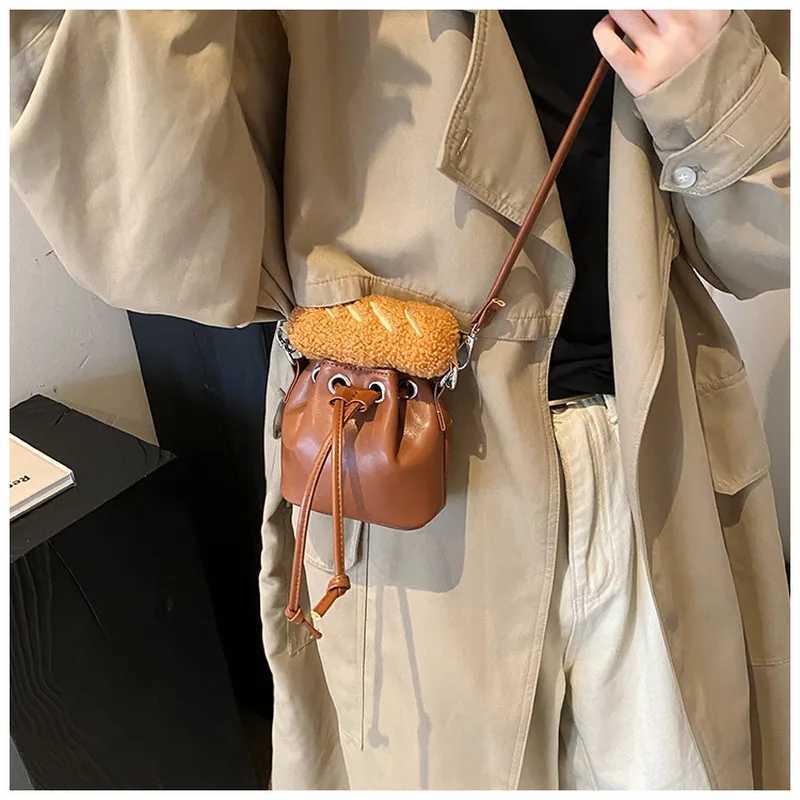 Spring Summer Popular Retro Brown WomenS Crossbody Bag Drawstring Bucket Bag New 2025 Stylish Mini Handbag Fashionable Luggage XJ250620