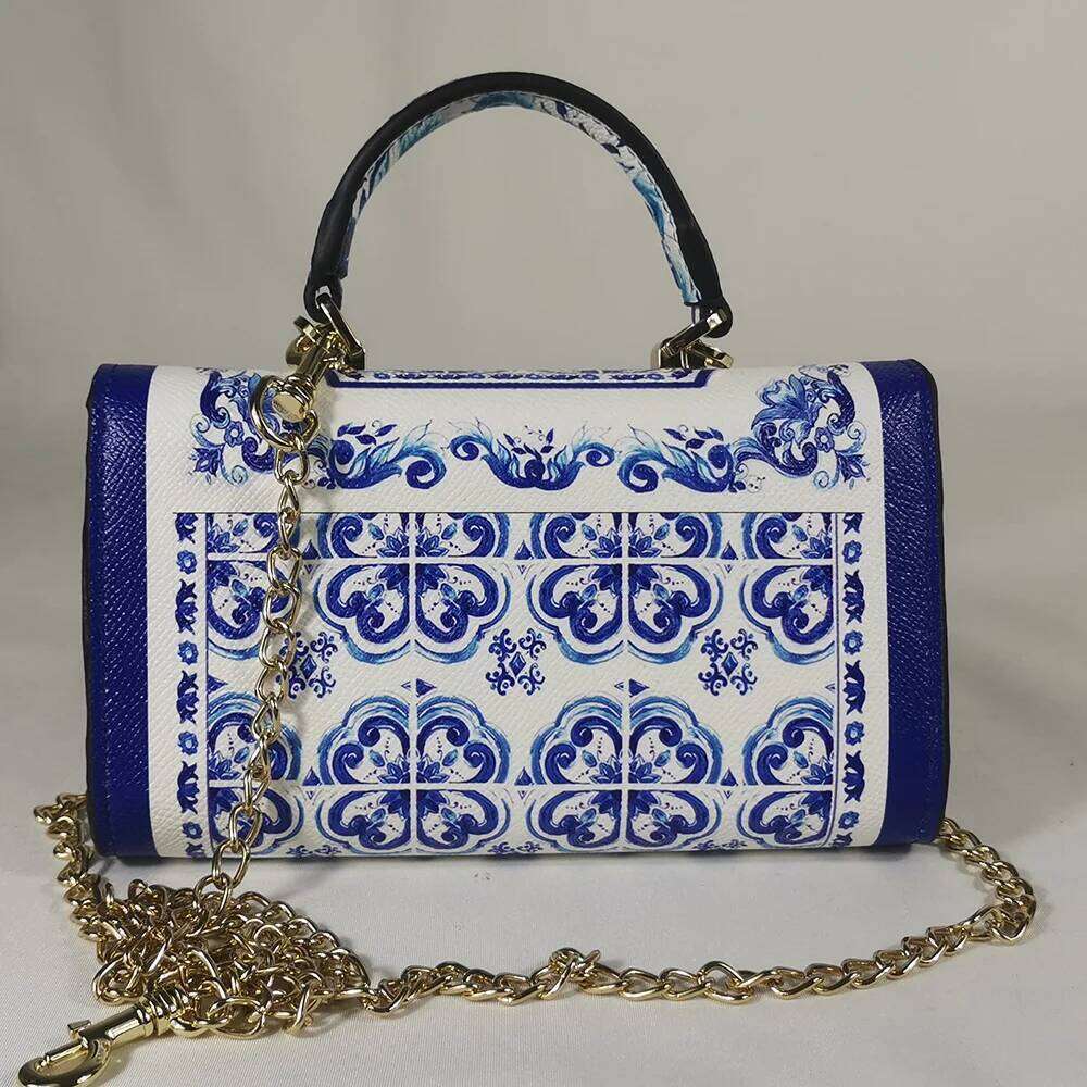 Vers Blauw En Wit Porselein Wilde Vierkante Handtas Mini Tas Elegant Fd99060124
