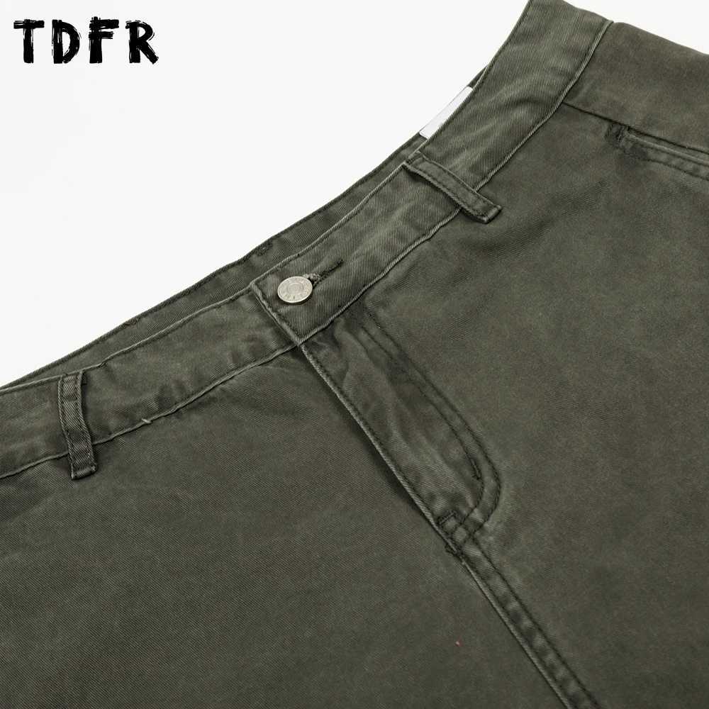 Retro Simple Solid Color Cargo Shorts Mens Summer Streetwear Loose Wide Leg Cropped Pants Men W250621