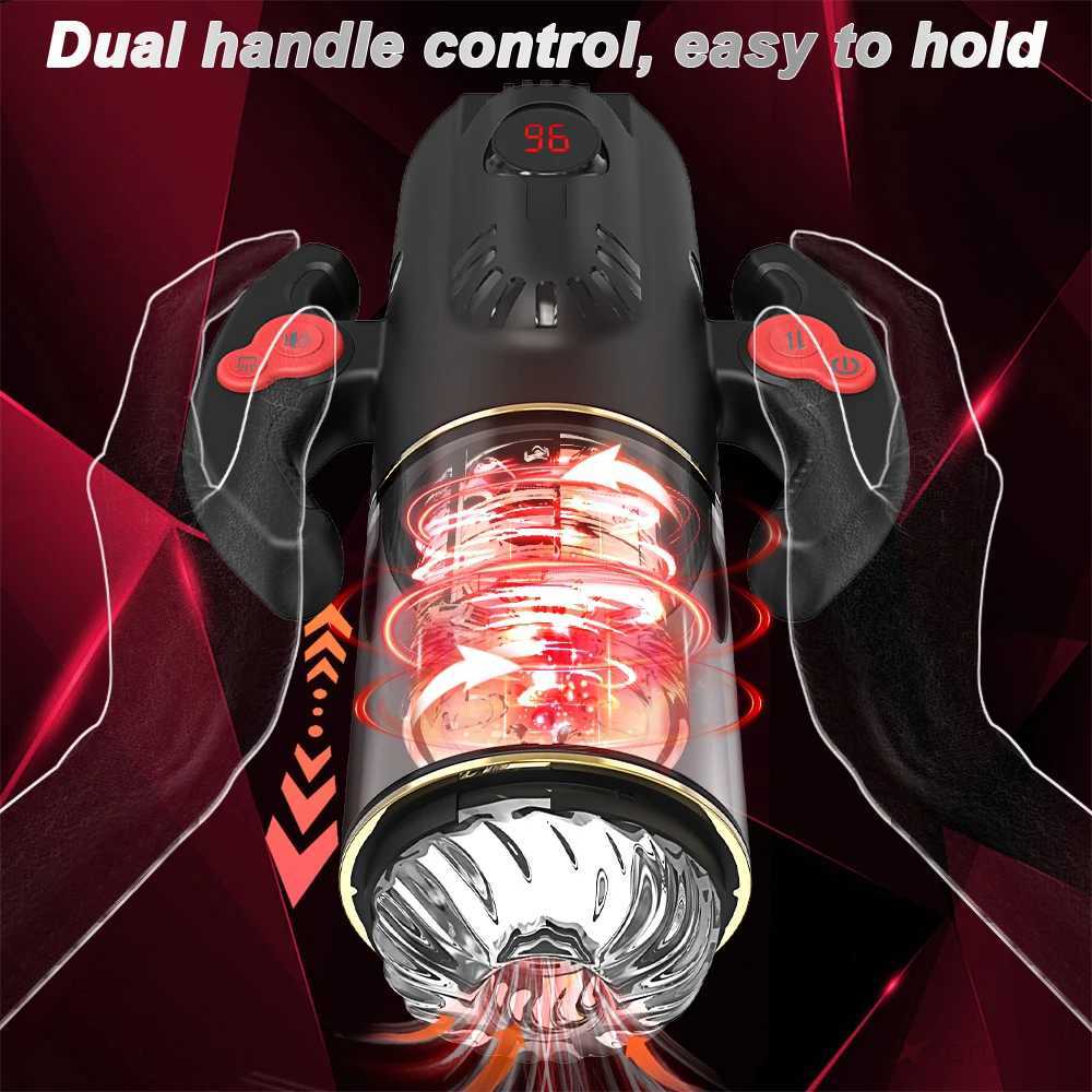 Automatic Male Masturbator Cup for Men 9 Sucking Thrusting Rotating Modes Vibrator Pocket Pussy Penis Oral Sex Toys Machine Men W250621