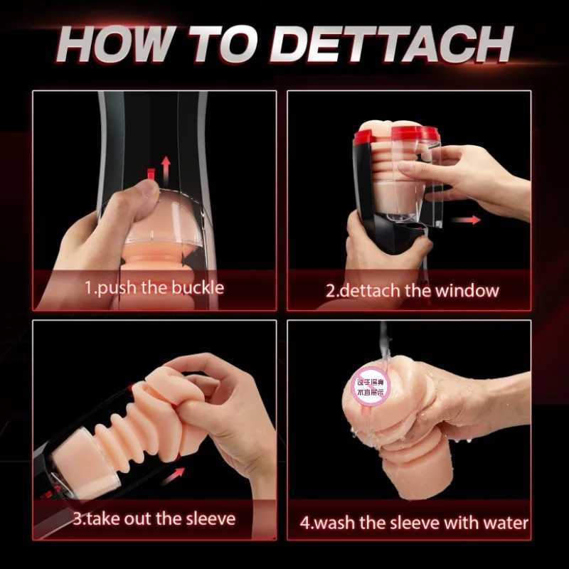 Fully Automatic Retractable Masturbator Cup Male Masturbador Adult Fun Aircraft Cup Pocket Pussy Vibrating Sex Toy Adult Toys W250621