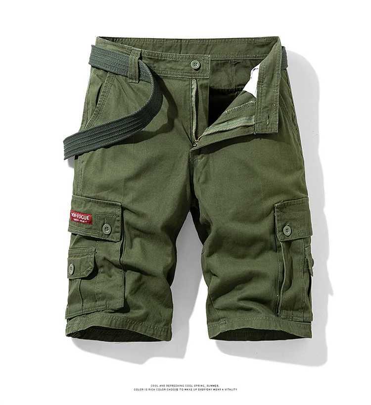 2025 New Summer mens fashionable multi pocket workwear shorts thin casual fashion mens casual shorts military shorts W250621