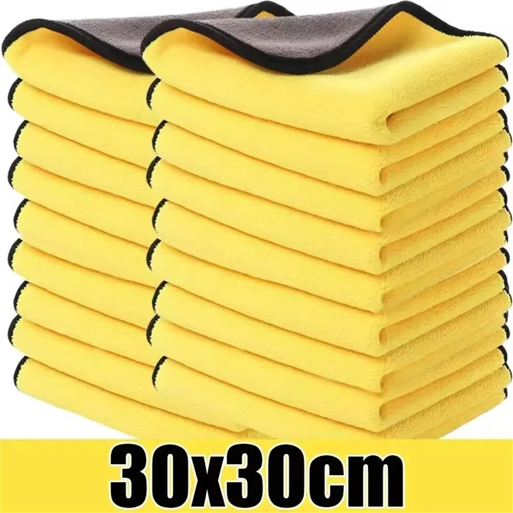 Double Sides Car Microfiber Cloths Super Absorbent Washing Drying Cleaning Towels Auto Detailing Towel Rags Clean Tool 250616