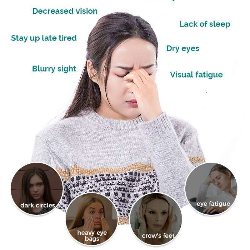 Relax360 AI Massager With Heat Airbag Compression Temple Massage Foldable 6Modes Relaxation Dry Eyes Eye Bags