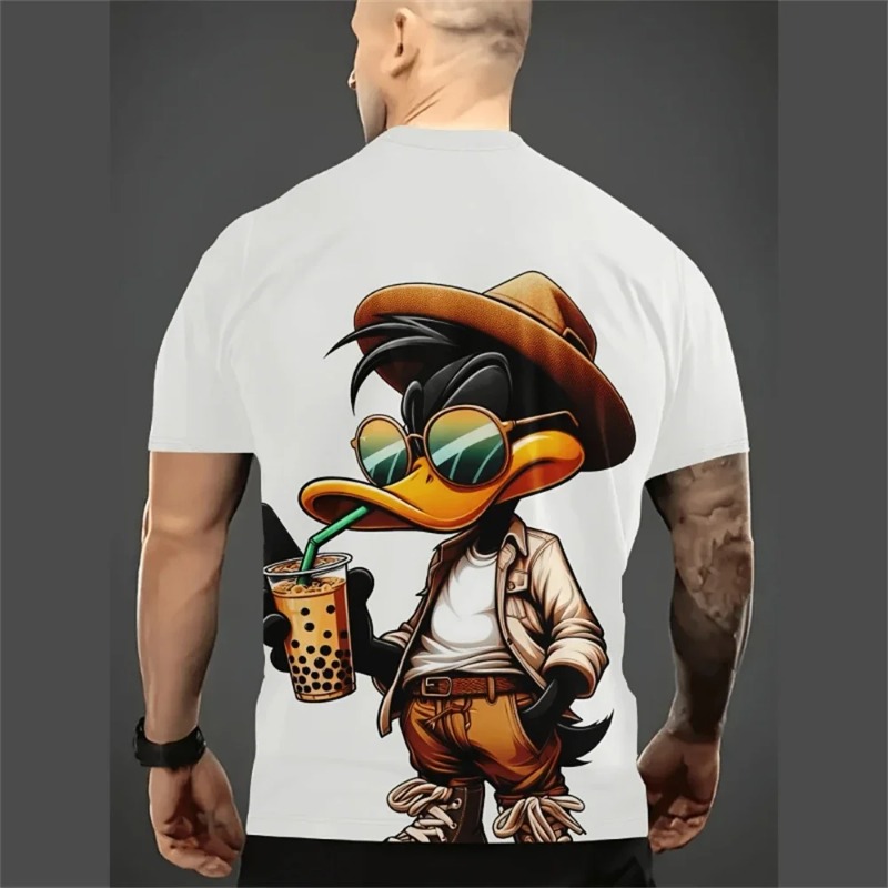 T-Shirt Funny Cartoon Men's 3d Print Short Sleeve Micro Elastic Breath Streetwear Summer Casual Oversized T-Shirts Men Clothing