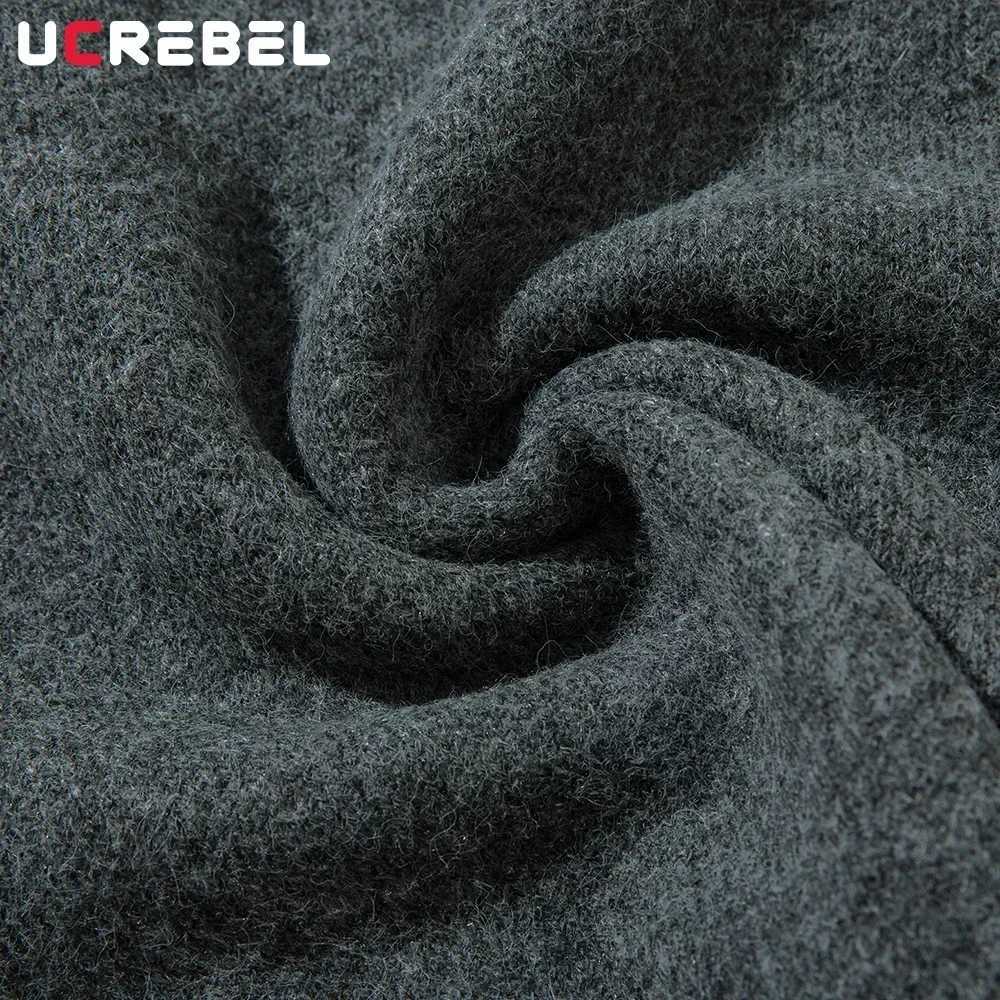Raw Edge Knitted Sweater Mens Half Zipper Autumn Winter Loose High Street Long Sleeve Pullover Men Z250621