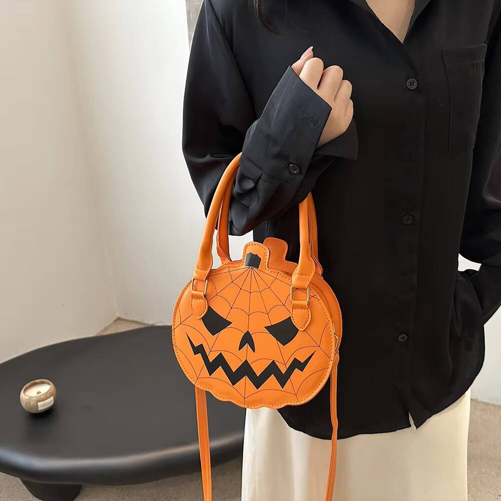 Shoulder Women Pumpkins Crossbody PU Leather Adjustable Strap Top Handle With Zipper Hobo Bag For Work Travel