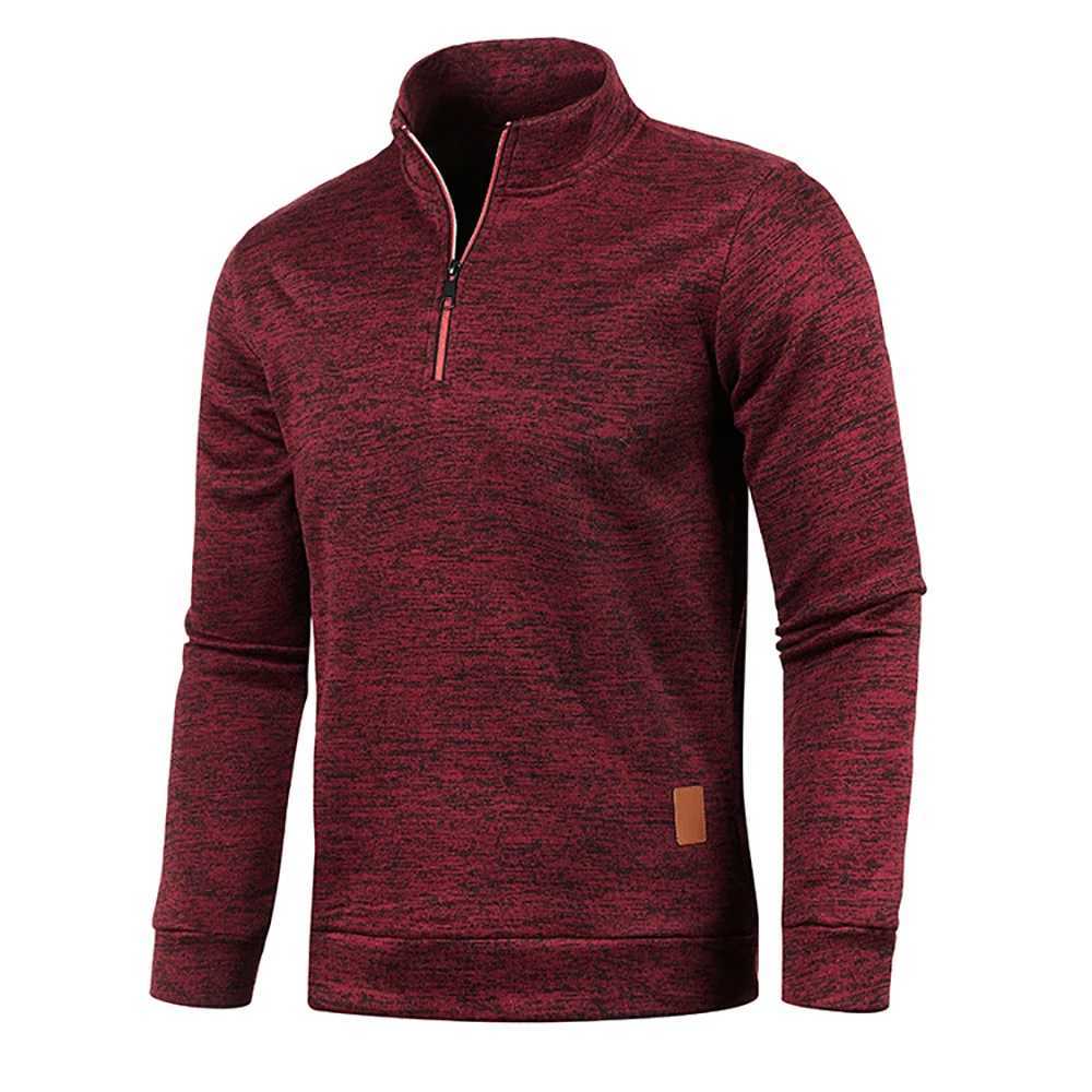 Mens Collar Half Zipper Sweatshirts Spring Autumn Casual Pullover for Male Sweat Outdoor Turtleneck Coats Solid Sports Clothing XJ250621
