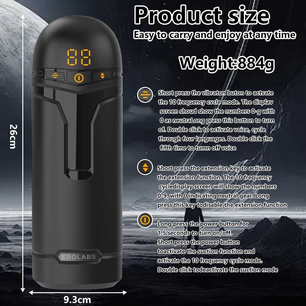 5 in Male Electric Masturbation Cup App Control Telescopic Real Oral Vagina Sucking Blowjob Machine Sex Toys For Men Adults W250621
