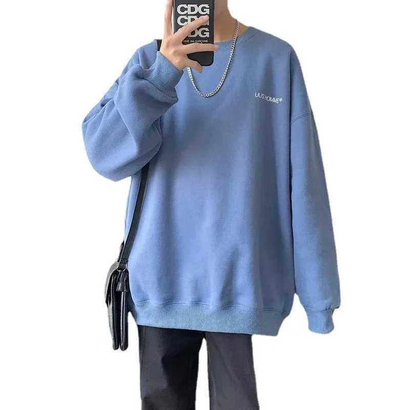 Mens Oversize Sweatshirt Loose Fit Round Neck Jacket Trendy Brand Top Casual Thin Autumn Season Clothing XJ250621
