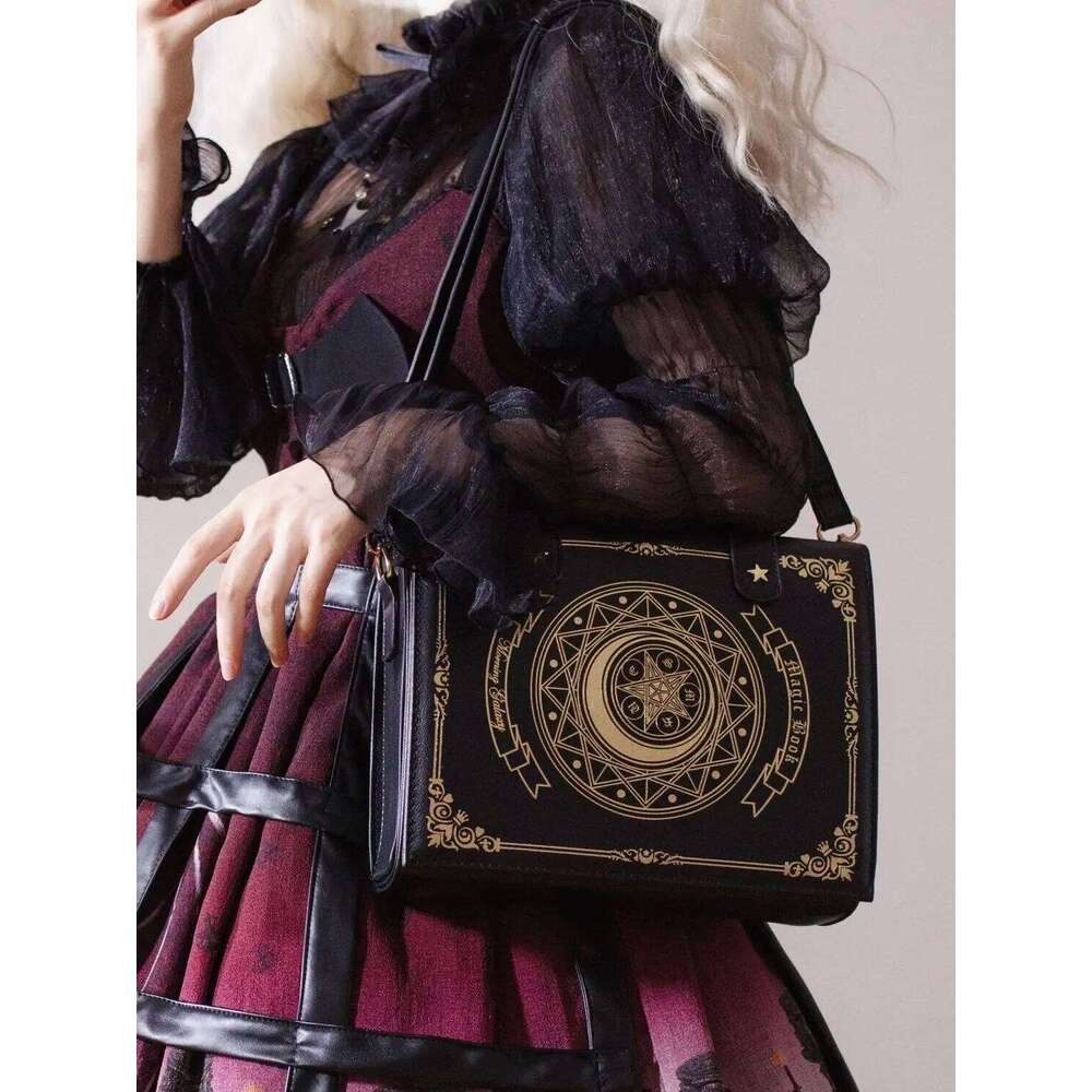 Designer bag 2025 JIAERDI Haruku Lolita Bag Women New Preppy Style Jk Moon Magic Book Shoulder Bags Ladies Elegant Sweet Cute Handbag Y2k Luxury Bag