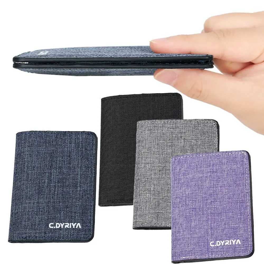 Bifold Women Men Short Wallet Portable Canvas Zippered Coin Purse Multi-purpose Multi-Pocket Business Card Holder Z250621