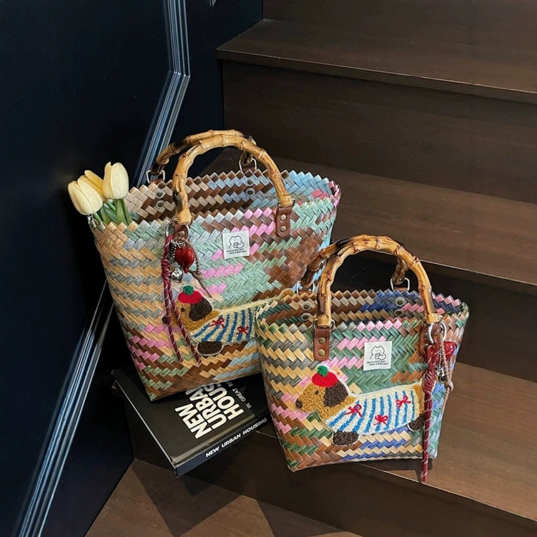 Free shipping designer Bag Straw Woven Bag Vintage Shoulder Bag Woven Bag Basket Bag Rattan Woven New Handbag Commuter Bag Tote Bag