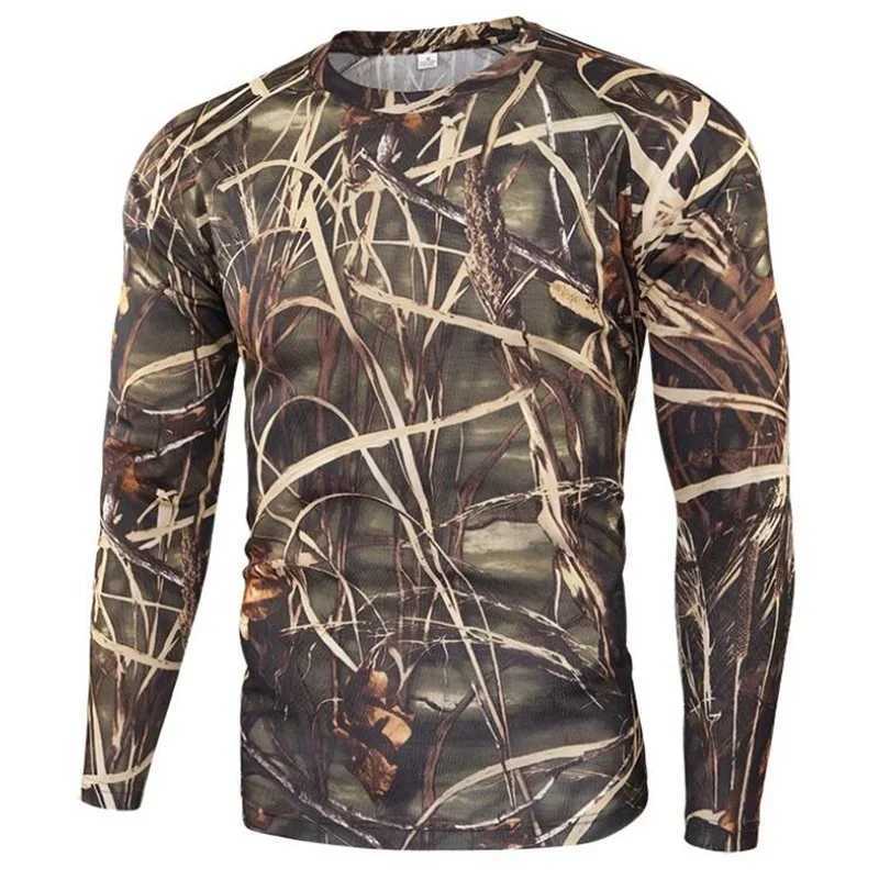 Men Camouflage T-shirt Summer Outdoor Quick Drying Breathable Hiking Fishing Camping T-Shirts Military Tactical Long Sleeve Tops XJ250621