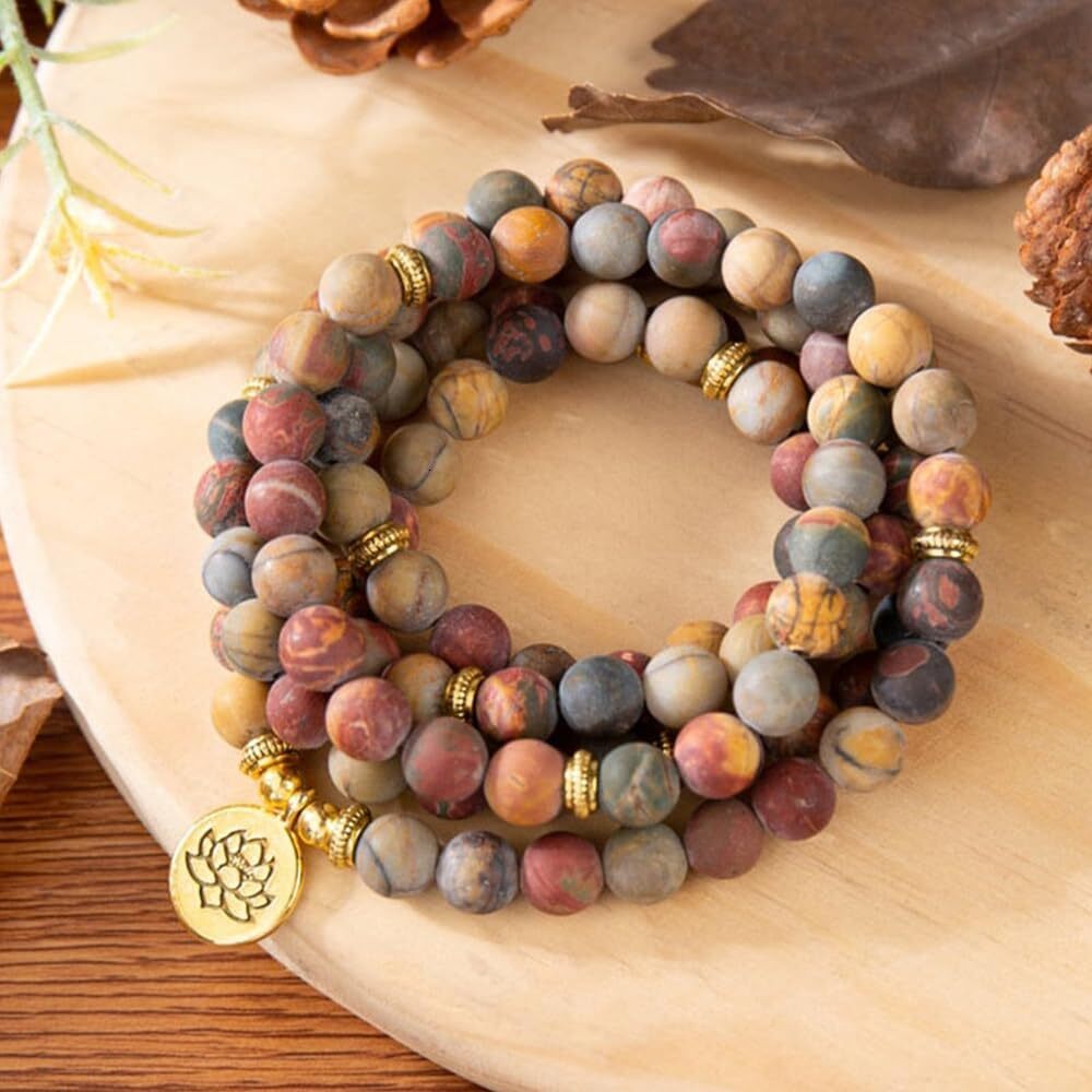 Luxury Bead Strand Bracelet 108 Buddhist Prayer Beads Yoga Meditation Green Malachite Beads Necklace Women man Wealth Attraction Buddhist Consecration