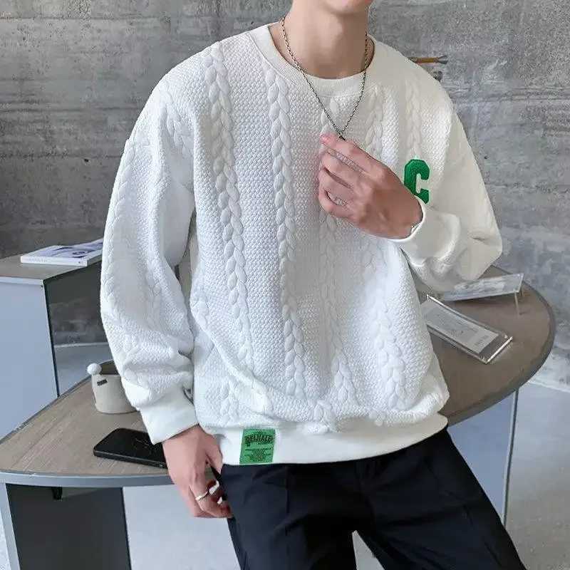 Autumn2022 New Mens Sweatshirt Niche Design Sensibility Round Neck High-End Inner Long Sleeve Base Layer Top Casual Scene XJ250621