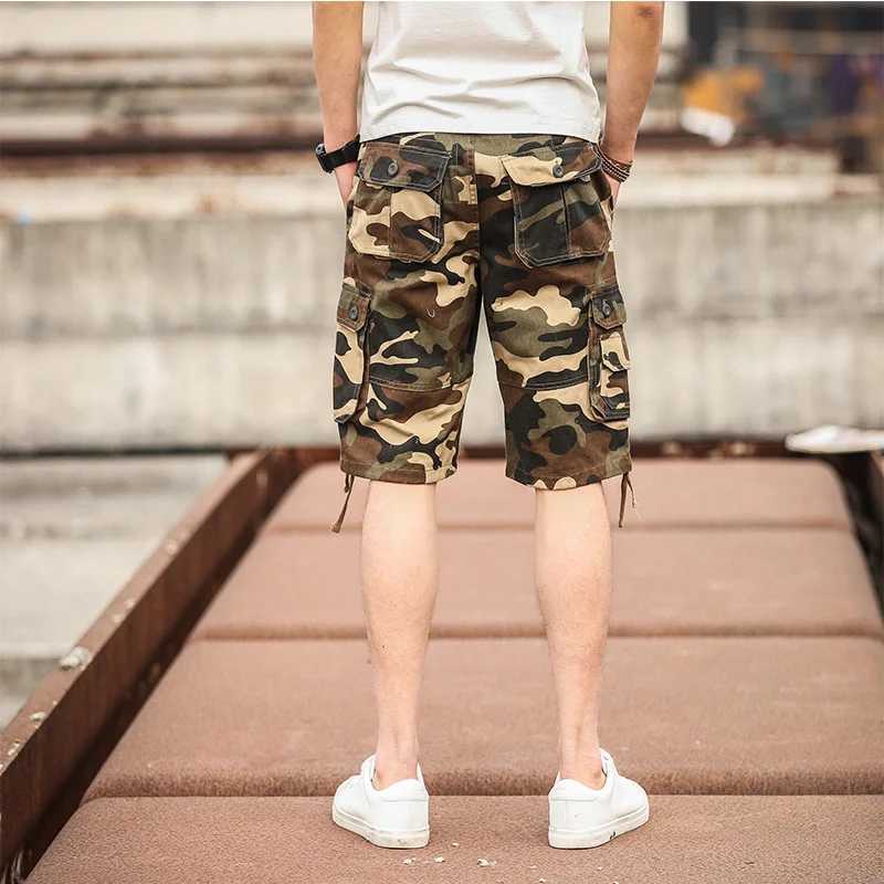 Mens Short Pants with Pockets Cotton Big Size Mens Bermuda Cargo Shorts Camouflage Jorts Comfortable Streetwear 2025 Fashion W250621